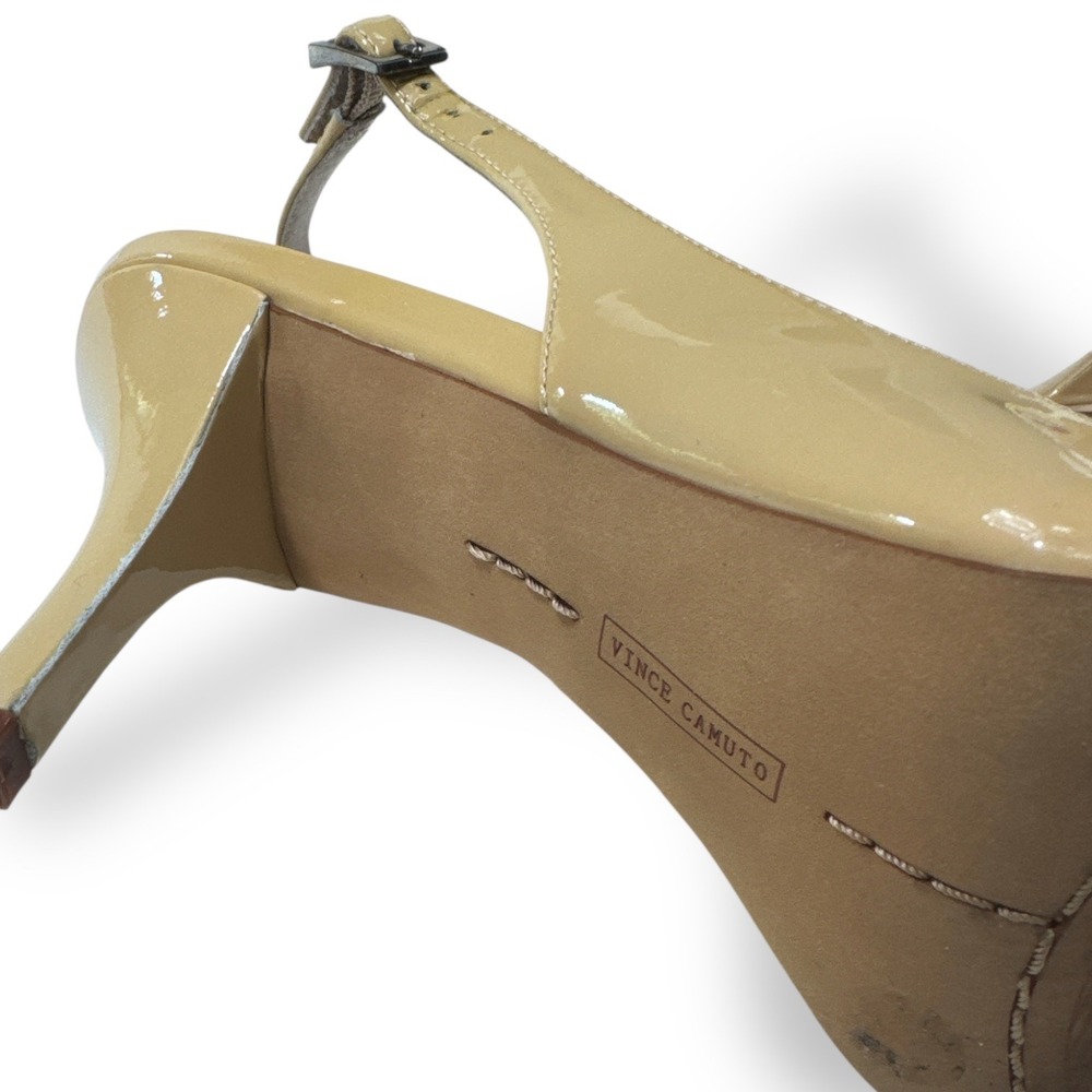 Vince Camuto Stefania Slingback Pumps Petal Nude Patent Leather Heels 10.5M‎ EUC - Picture 4 of 11